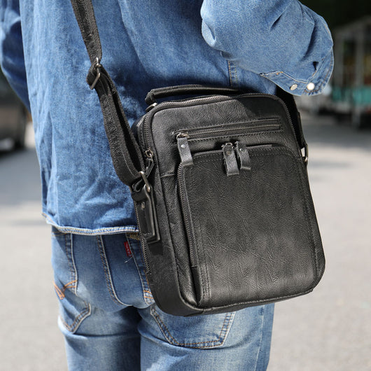 Bolso Mensajero de Cuero Retro con Gran Capacidad - Image 8