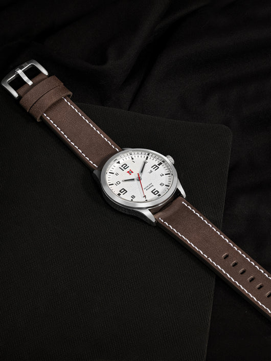 Reloj de Cuarzo para Hombre con Correa de Cuero, Esfera Grande y Calendario - Image 14