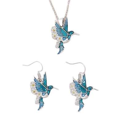 Conjunto de Collar y Aretes Colibrí en Plata - Image 5