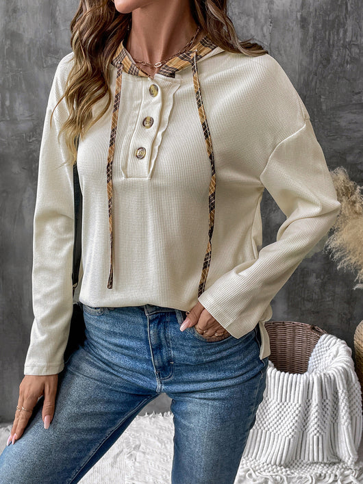Sudadera Hoodie Patchwork Cuadros para Mujer - Image 12
