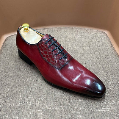 Zapatos Oxford Puntiagudos de Cuero Tejido - Elegancia Artesanal para Negocios - Image 5
