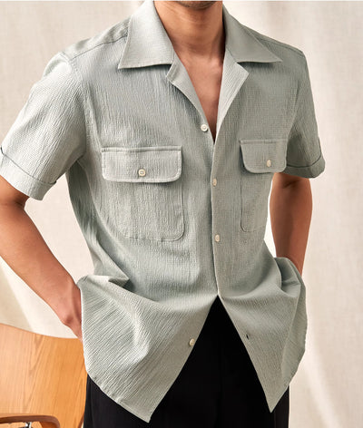 Camisa Cubana Manga Corta para Hombre - Tela Ligera Verano - Image 9