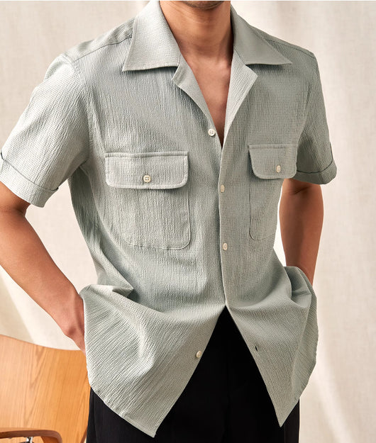Camisa Cubana Manga Corta para Hombre - Tela Ligera Verano - Image 9