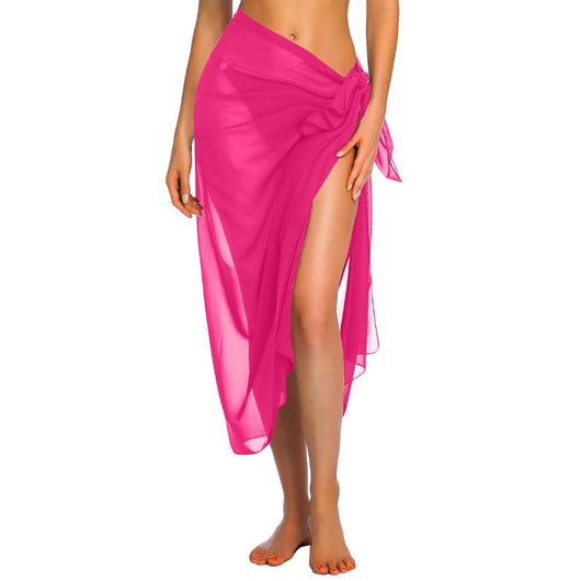 Women's navy blue chiffon sarong, long and flowing, draped over a model's arm against a white background. - Image 15