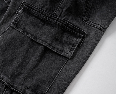 Pantalones Casual Multibolsillos con Diseño Desgastado - Image 11