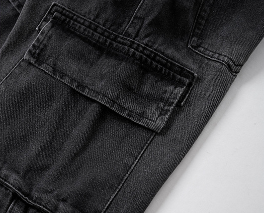 Pantalones Casual Multibolsillos con Diseño Desgastado - Image 11
