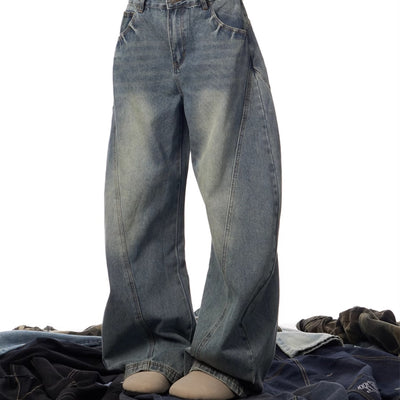 Jeans Retro Acampanados con Lavado Desgastado para Mujer