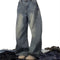 Jeans Retro Acampanados con Lavado Desgastado para Mujer