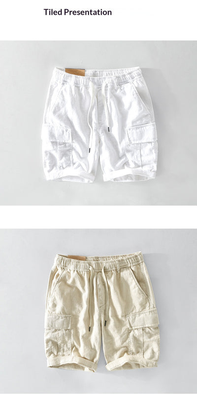 Shorts de Lino Casual para Hombre con Bolsillos y Cordón - Image 9