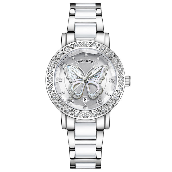 Reloj de Lujo para Mujer con Diamantes y Calendario - Acero Inoxidable - Image 6