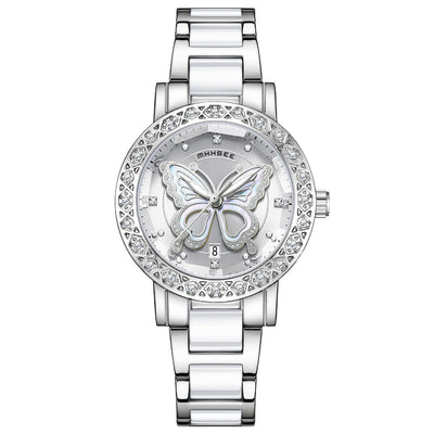 Reloj de Lujo para Mujer con Diamantes y Calendario - Acero Inoxidable - Image 6