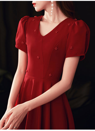 Vestido Rojo Elegante con Espalda Descubierta para Mujer - Image 15