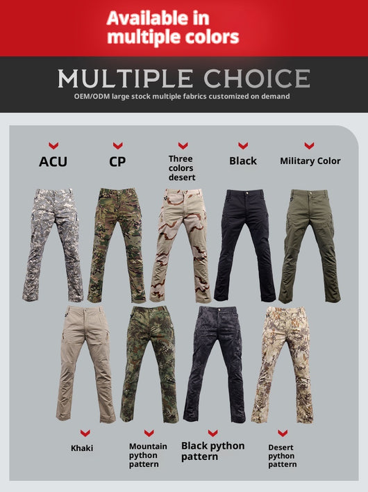 Pantalones Cargo Rectos Transpirables Resistentes a Rasguños con Múltiples Bolsillos - Image 8