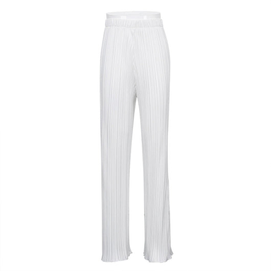 Conjunto Elegante Mujer: Pantalón Plisado Blanco y Playera Cuello Redondo - Image 11