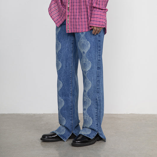 Jeans para Mujer con Cortes y Dobladillo Quemado