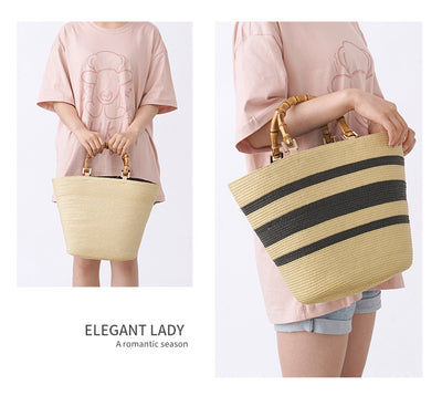 Bolso Tejido de Gran Capacidad con Diseño Artesanal en Paja - Image 8