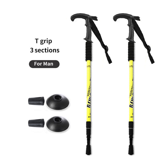 Bastones de Trekking Ultraligeros Plegables de Aluminio con Mango Recto - Image 13