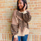 Blusa Estampado Leopardo Manga Larga con Tirantes de Diseñador