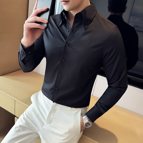 Camisa Manga Larga Talla Grande sin Planchado - Comodidad Profesional