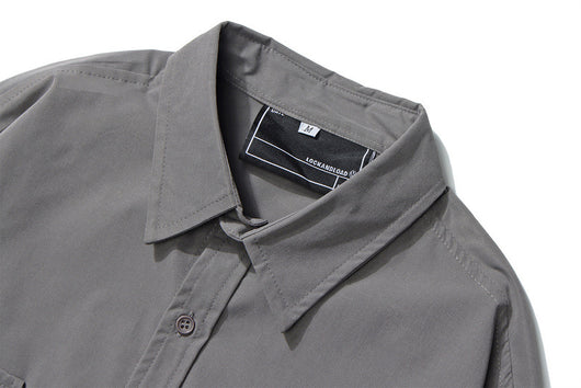 Camisa Universitaria Holgada con Múltiples Bolsillos de Manga Larga - Image 14