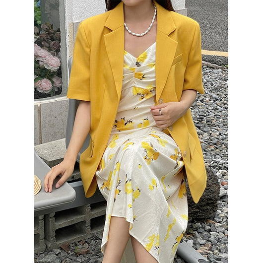 Blazer Suelto Coreano de Manga Corta para Mujer - Image 5