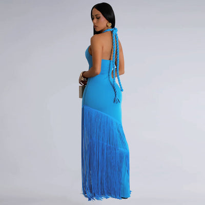 Vestido Tubo Escotado con Detalles de Borlas - Image 22