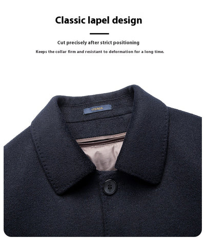 Abrigo de Lana Reversible con Solapa para Hombre Maduro - Image 13
