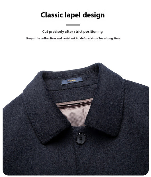 Abrigo de Lana Reversible con Solapa para Hombre Maduro - Image 13