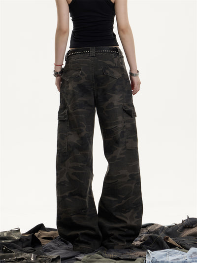 Pantalones Cargo Retro Camuflaje para Mujer - Corte Recto Oversized - Image 14