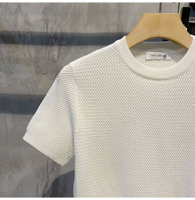 Camisa Slim Fit Textura Tejida de Manga Corta para Hombre - Image 19