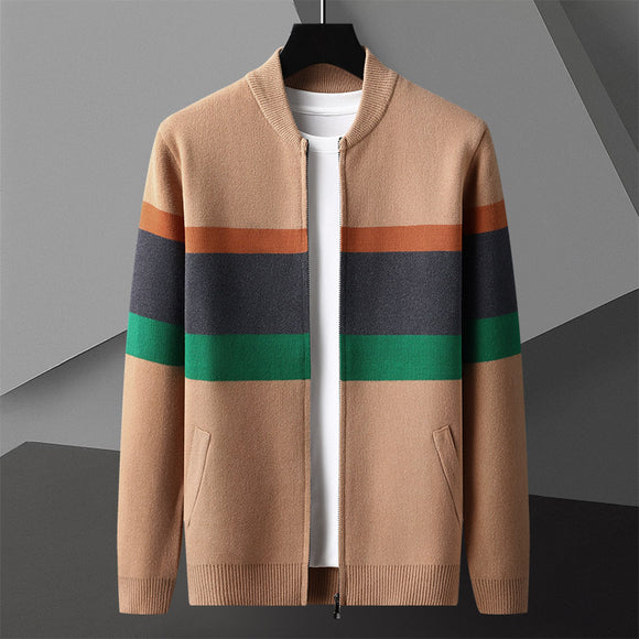 Men's Knitted Cardigan - Versatile Spring and Autumn Coat