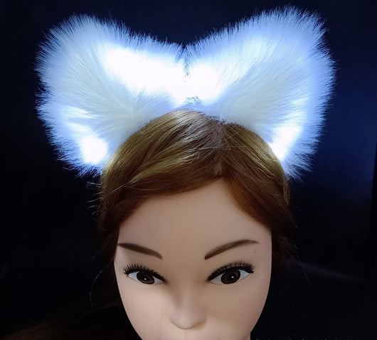 Diadema Orejas de Gato Luminosas con Peluche - Accesorios para Cabello Festivo - Image 7