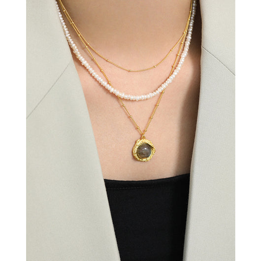 Collar de Perlas Barrocas Cultivadas en Agua Dulce Plata 925 para Mujer - Image 7