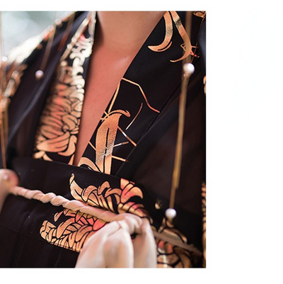 Conjunto de Traje Negro Brillante con Mangas Largas para Parejas - Image 15