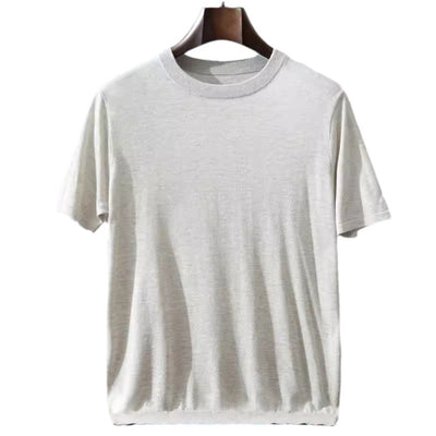 Camiseta Manga Corta Hombre Seda de Mora y Cachemira Suave Verano - Image 4