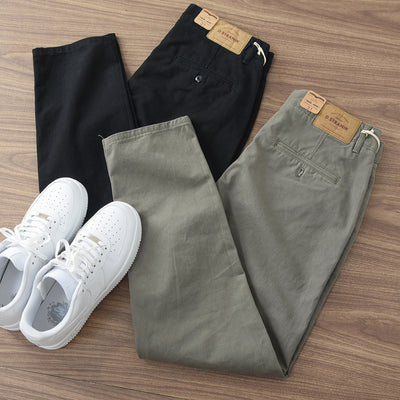 Pantalones Casuales de Algodón Twill para Hombre - Corte Recto y Cómodo - Image 2
