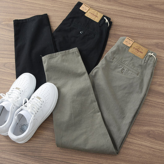 Pantalones Casuales de Algodón Twill para Hombre - Corte Recto y Cómodo - Image 2