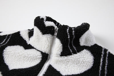 Chaqueta Puffer de Lana de Cordero con Patrón de Corazones - Image 11