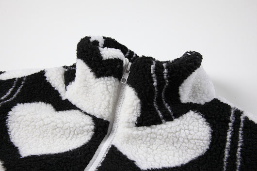 Chaqueta Puffer de Lana de Cordero con Patrón de Corazones - Image 11