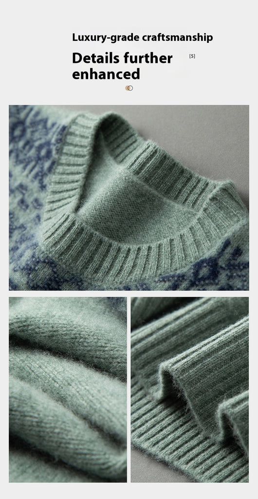 Suéter de Cachemira Jacquard para Hombre - Tejido Grueso y Cálido - Image 22