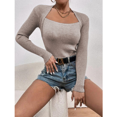 Blusa Ajustada de Punto Manga Larga para Mujer - Image 13