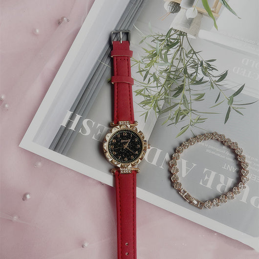 Conjunto de Reloj Frosted Estrellado y Cinturón de Dos Piezas - Image 23