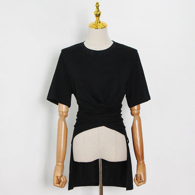 Blusa Casual de Cuello Redondo con Tirantes Irregulares - Image 15