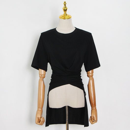 Blusa Casual de Cuello Redondo con Tirantes Irregulares - Image 15