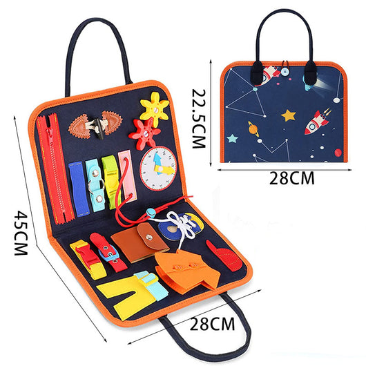 Tablero Educativo Sensorial con Actividades de Abotonado y Vestimenta para Bebés - Image 15