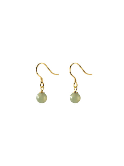 Aretes de Jade Hetian Verde con Plata - Diseño Minimalista Elegante - Image 3
