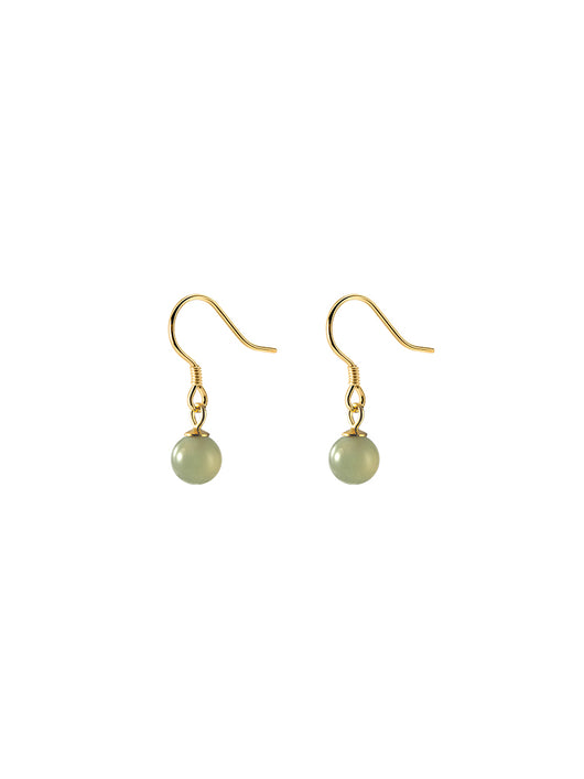 Aretes de Jade Hetian Verde con Plata - Diseño Minimalista Elegante - Image 3