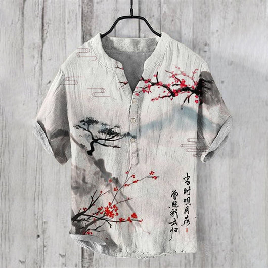 Camisa Hawaiana Navideña Casual con Estampado Santa para Hombre - Image 4