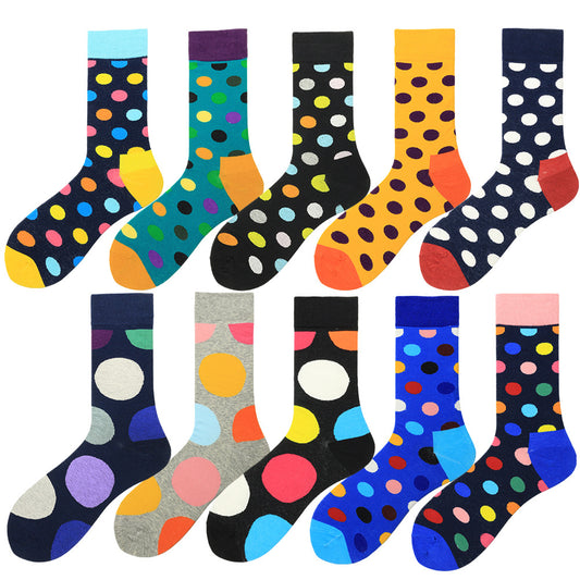 Calcetines Largos para Hombre con Lunares de Colores - Estilo Moderno