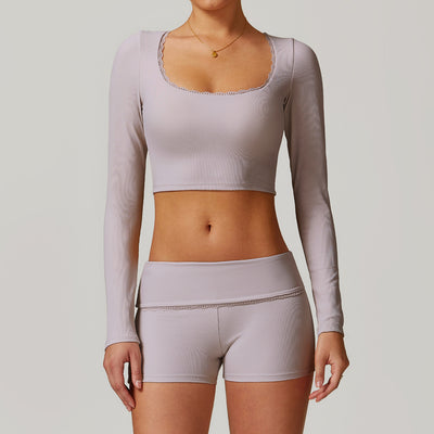 Playera Deportiva Ajustada de Manga Larga - Ropa Yoga Transpirable y Secado Rápido - Image 5